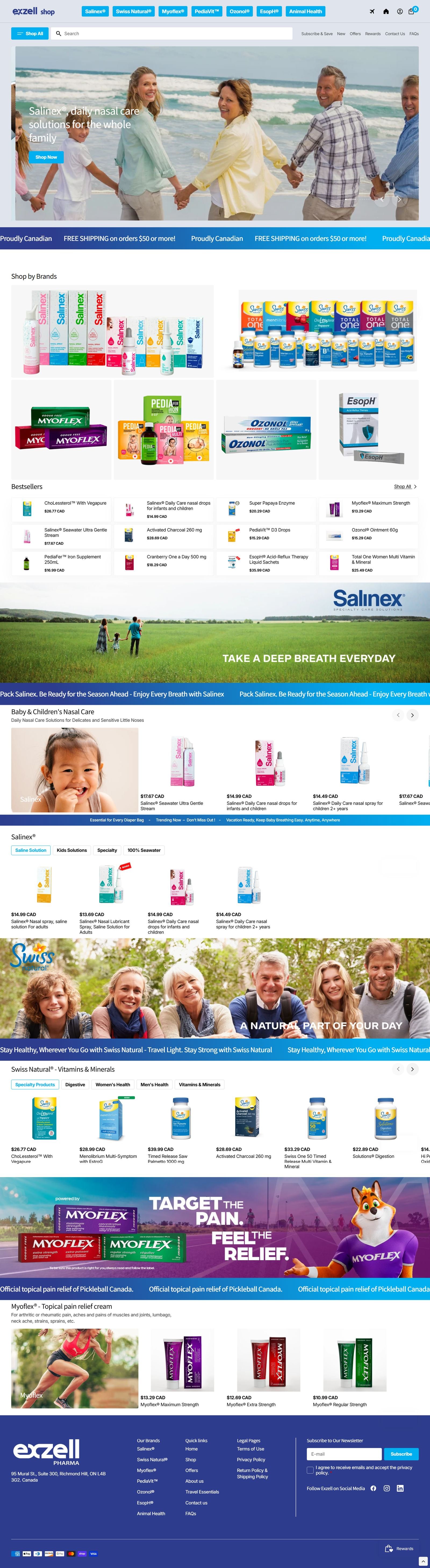 Exzell Shop: tienda online multimarca con catálogo farmacéutico, bestsellers y secciones por marca